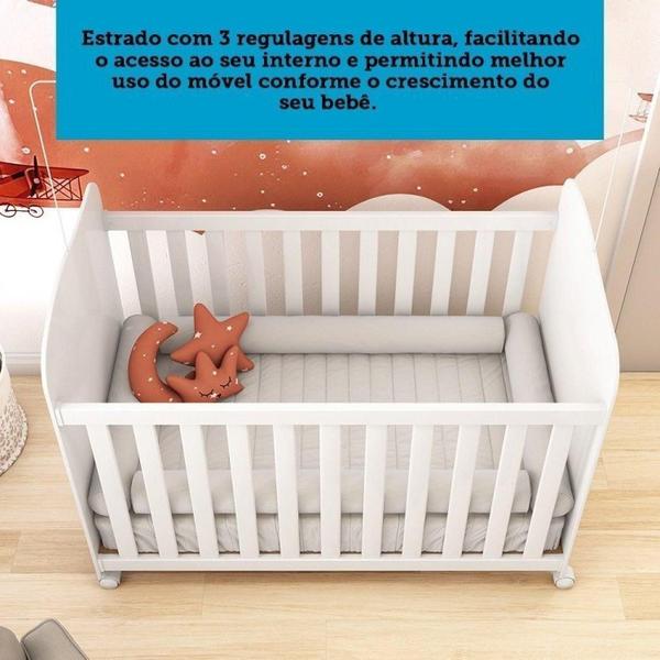 Quarto de Bebê com Guarda Roupas 3 Portas 3 Gavetas e Berço Espresso Móveis Branco Brilho Imagem de Quarto de Bebê com Guarda Roupas 3 Portas 3 Gavetas e Berço Espresso Móveis Branco Brilho