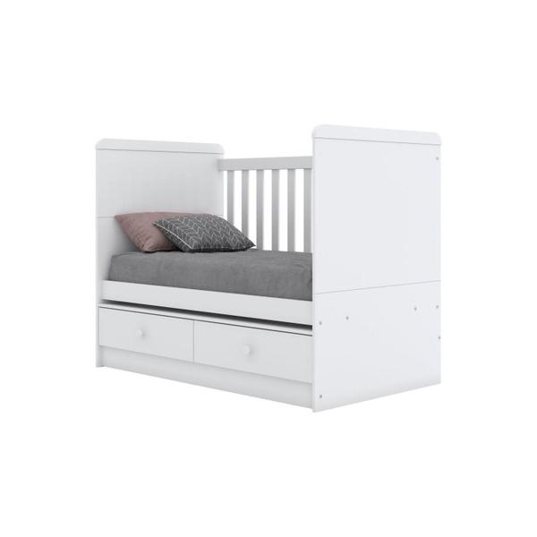 Imagem de Quarto de Bebê Cômoda com Berço 3 em 1 Bolinha de Sabão Espresso Móveis Branco