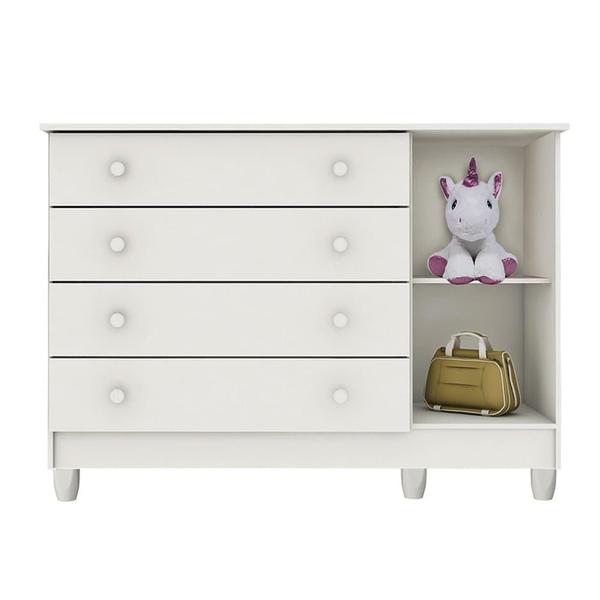 Imagem de Quarto de Bebê Cômoda com Fraldário Gran Selena Berço Mini Cama Mirelle Branco Carolina Baby