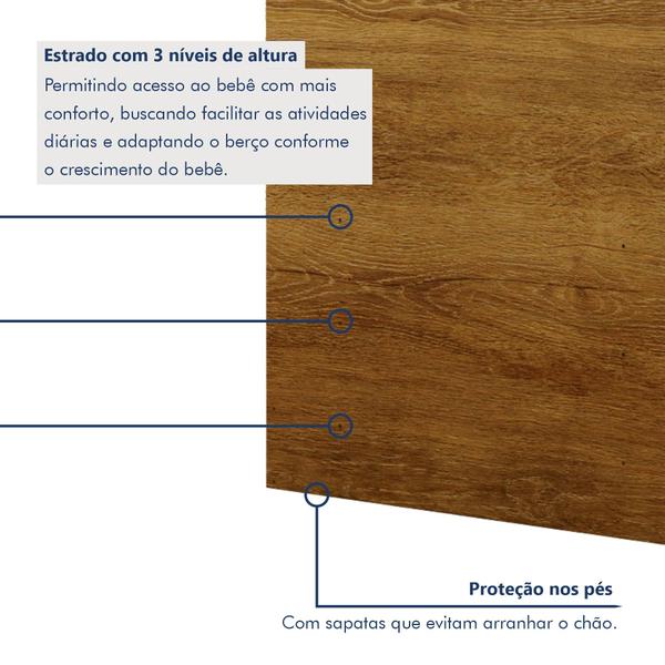 Imagem de Quarto de Bebê Completo 100% MDF com Guarda Roupa 3 Portas, Cômoda e Berço Life Espresso Móveis