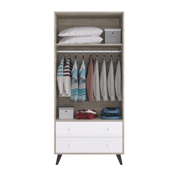 Imagem de Quarto de Bebe Completo 3 Peças 1 Cômoda 1 Roupeiro 1 Berço Pipoca Móveis Percasa Branco