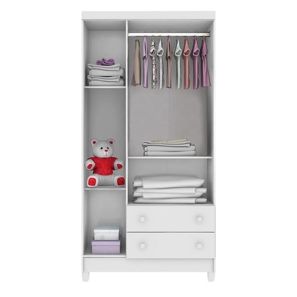 Imagem de Quarto de Bebê Completo Berço 3 em 1 Gabrielle Guarda Roupa 3 Portas Cômoda com Porta Fraldario Infantil Branco Carolina Baby