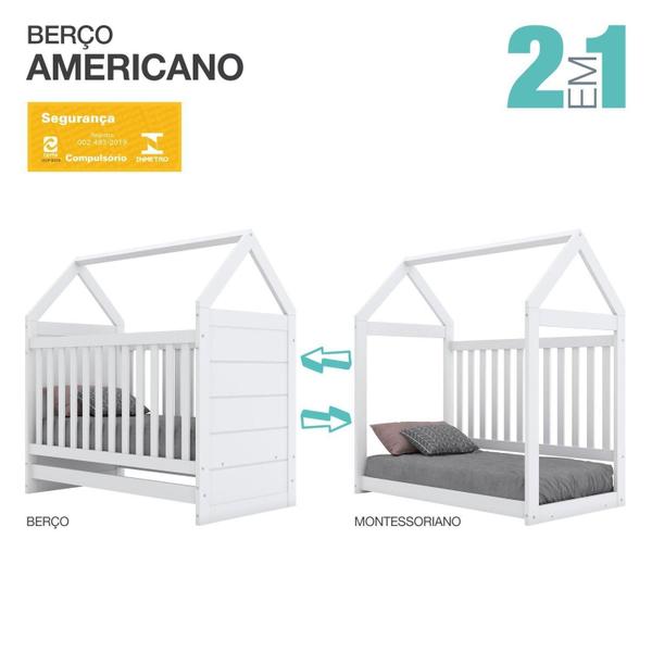 Imagem de Quarto de Bebê Completo com Berço e Cômoda Cômoda Nova York Espresso Móveis Branco HP