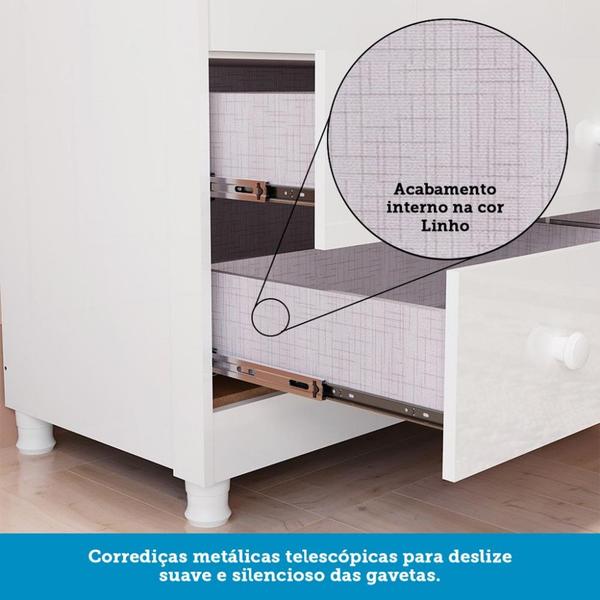 Imagem de Quarto de Bebê Completo com Berço Mini Cama com Capitonê e Guarda-Roupa 100 MDF com Janela Elô New Móveis Peroba