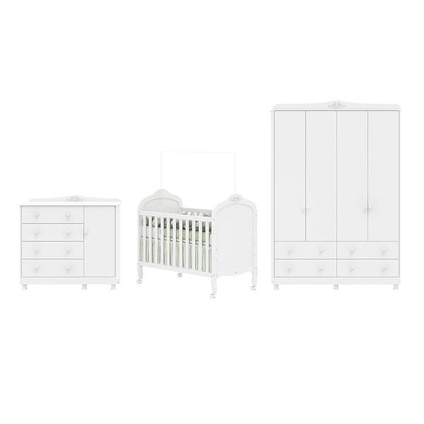 Imagem de Quarto de Bebê Completo com Berço Mini Cama Guarda-Roupa e Cômoda 100 MDF Elô New Móveis Peroba