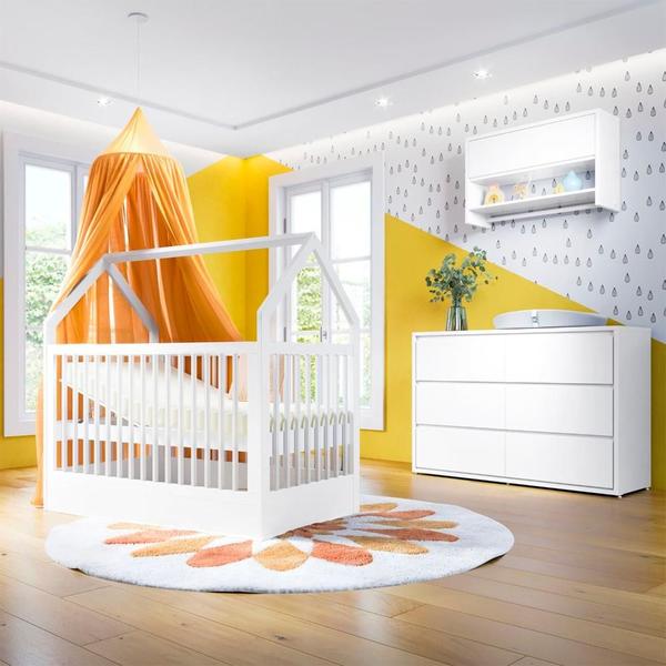 Imagem de Quarto De Bebê Completo Com Berço Montessoriano E Cômoda