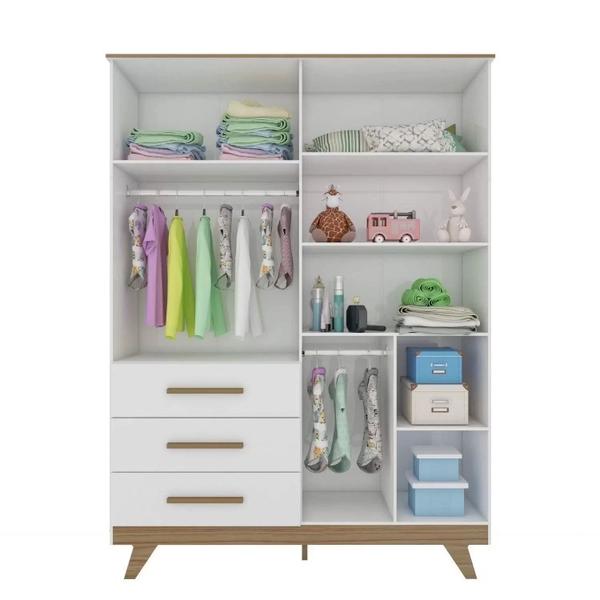Quarto de Bebê Completo com Cômoda Berço e Guarda Roupa 100% MDF Retrô Kakau Espresso Móveis Imagem de Quarto de Bebê Completo com Cômoda Berço e Guarda Roupa 100% MDF Retrô Kakau Espresso Móveis