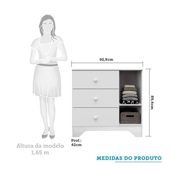 Imagem de Quarto de Bebê Completo com Guarda Roupa Cômoda e Berço Americano 3 em 1 Pirueta Espresso Móveis