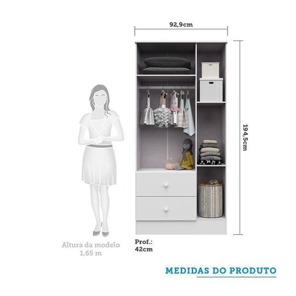 Imagem de Quarto de Bebê Completo com Guarda Roupa e Cômoda com Janelas e Berço Americano Ben Móveis Peroba