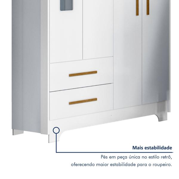 Imagem de Quarto de Bebê Completo Gêmeos com Guarda-roupa, 2 Berços e Cômoda Gael