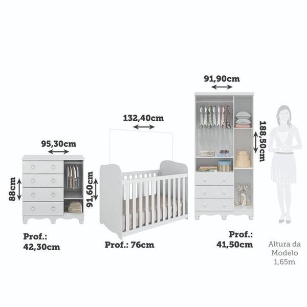 Quarto de Bebê Completo Guarda Roupa 3 Portas Cômoda 4 Gavetas e Berço 100% Mdf Lana Espresso Móveis Imagem de Quarto de Bebê Completo Guarda Roupa 3 Portas Cômoda 4 Gavetas e Berço 100% Mdf Lana Espresso Móveis
