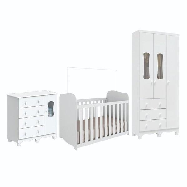 Quarto de Bebê Completo Guarda Roupa 3 Portas Cômoda 4 Gavetas e Berço 100% Mdf Lana Espresso Móveis Imagem de Quarto de Bebê Completo Guarda Roupa 3 Portas Cômoda 4 Gavetas e Berço 100% Mdf Lana Espresso Móveis