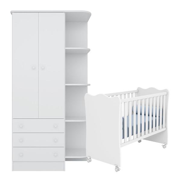 Quarto de Bebê Doce Sonho Roupeiro 825 + Berço 1 Qmovi Branco Imagem de Quarto de Bebê Doce Sonho Roupeiro 825 + Berço 1 Qmovi Branco