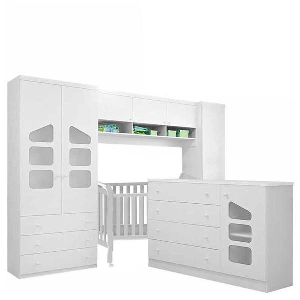 Imagem de Quarto de Bebê Eloísa com Berço Americano Xodó Cor Branco Brilho - Phoenix Baby