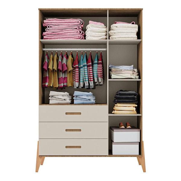 Quarto de Bebê Emilly 3 Portas com Berço Americano Retro Vitória Off White Carvalho - Canaã - Canaa Baby Imagem de Quarto de Bebê Emilly 3 Portas com Berço Americano Retro Vitória Off White Carvalho - Canaã
