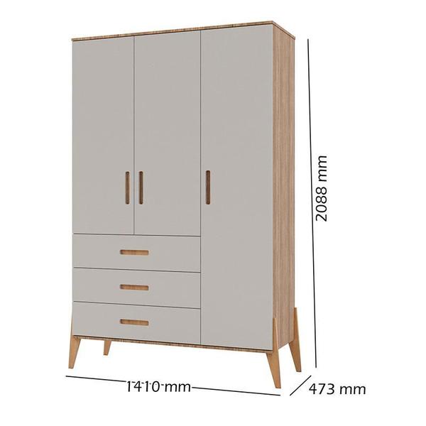 Quarto de Bebê Emilly 3 Portas com Berço Americano Retro Vitória Off White Carvalho - Canaã - Canaa Baby Imagem de Quarto de Bebê Emilly 3 Portas com Berço Americano Retro Vitória Off White Carvalho - Canaã