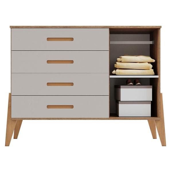 Quarto de Bebê Emilly 3 Portas com Berço Americano Retro Vitória Off White Carvalho - Canaã - Canaa Baby Imagem de Quarto de Bebê Emilly 3 Portas com Berço Americano Retro Vitória Off White Carvalho - Canaã