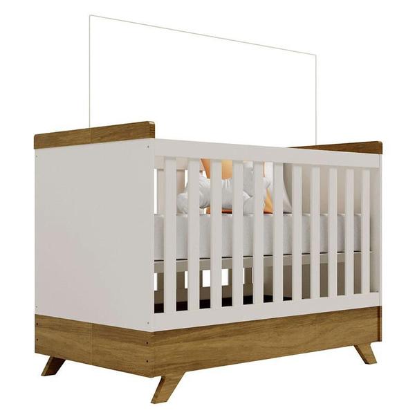 Quarto de Bebê Emilly 3 Portas com Berço Americano Retro Vitória Off White Carvalho - Canaã - Canaa Baby Imagem de Quarto de Bebê Emilly 3 Portas com Berço Americano Retro Vitória Off White Carvalho - Canaã