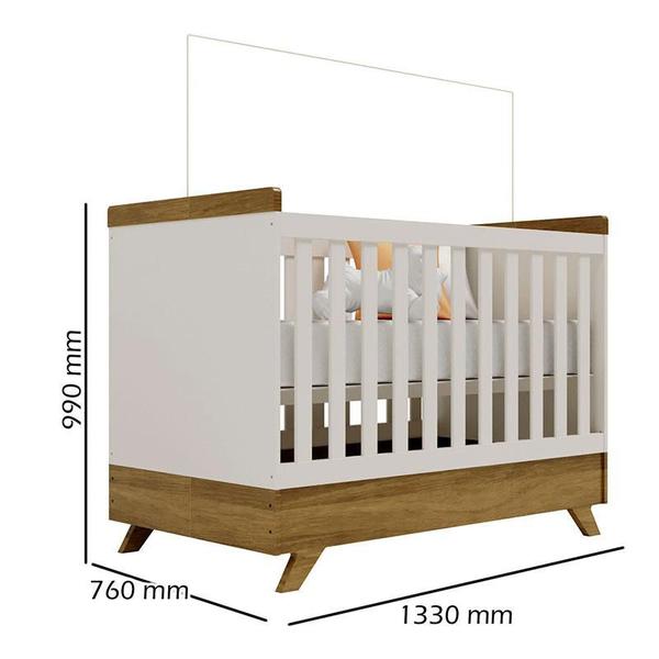 Quarto de Bebê Emilly 3 Portas com Berço Americano Retro Vitória Off White Carvalho - Canaã - Canaa Baby Imagem de Quarto de Bebê Emilly 3 Portas com Berço Americano Retro Vitória Off White Carvalho - Canaã