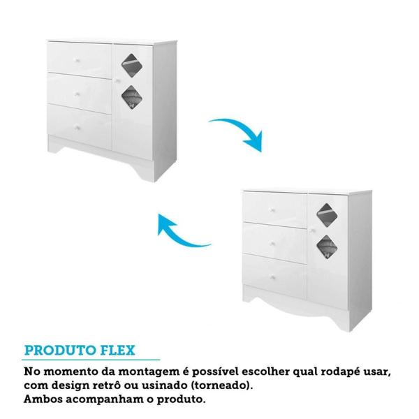 Quarto de Bebê Guarda Roupa Cômoda e Berço Cocada 100% MDF Espresso Móveis Branco Brilho Imagem de Quarto de Bebê Guarda Roupa Cômoda e Berço Cocada 100% MDF Espresso Móveis Branco Brilho