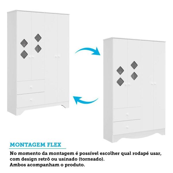 Quarto de Bebê Guarda Roupa Cômoda e Berço Cocada 100% MDF Espresso Móveis Branco Brilho Imagem de Quarto de Bebê Guarda Roupa Cômoda e Berço Cocada 100% MDF Espresso Móveis Branco Brilho