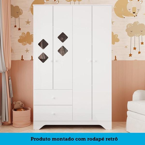 Quarto de Bebê Guarda Roupa Cômoda e Berço Cocada 100% MDF Espresso Móveis Branco Brilho Imagem de Quarto de Bebê Guarda Roupa Cômoda e Berço Cocada 100% MDF Espresso Móveis Branco Brilho