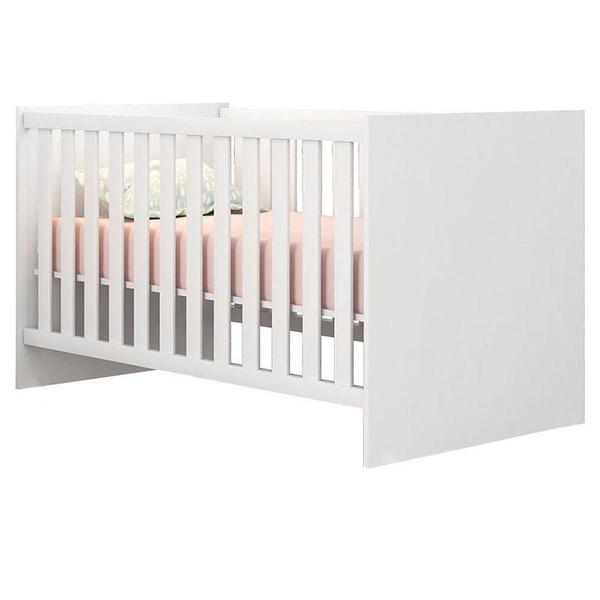 Imagem de Quarto De Bebê Louise 4 Portas Com Berço Doce Sonho 100 Branco Brilho E Colchão - Ajl