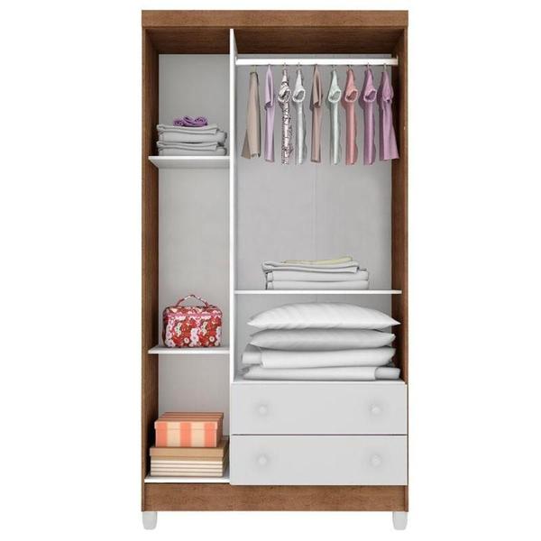 Imagem de Quarto De Bebê Mariah 3 Portas Com Berço Lara Branco Acetinado Amadeirado - Carolina