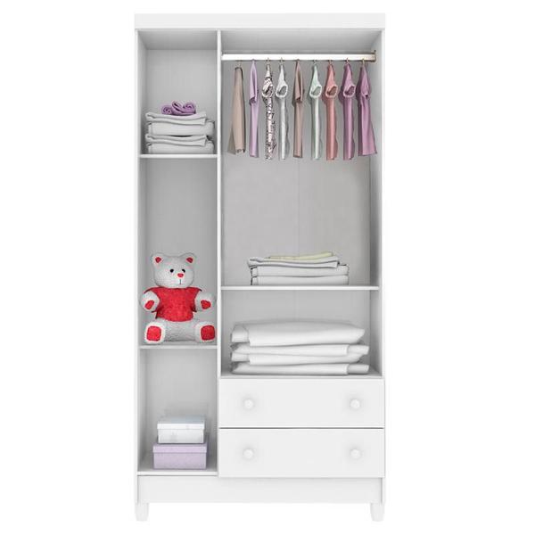 Imagem de Quarto de Bebê Mariah 3 Portas com Berço New Nanda Branco Brilho - Carolina