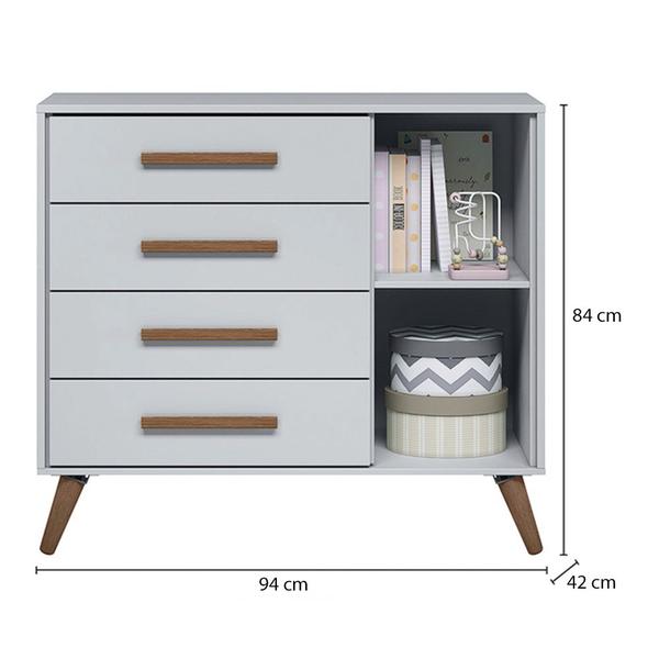 Quarto de Bebê Qencanto com Cômoda e Berço Qmovi Cinza + Colchão Gazin Imagem de Quarto de Bebê Qencanto com Cômoda e Berço Qmovi Cinza + Colchão Gazin