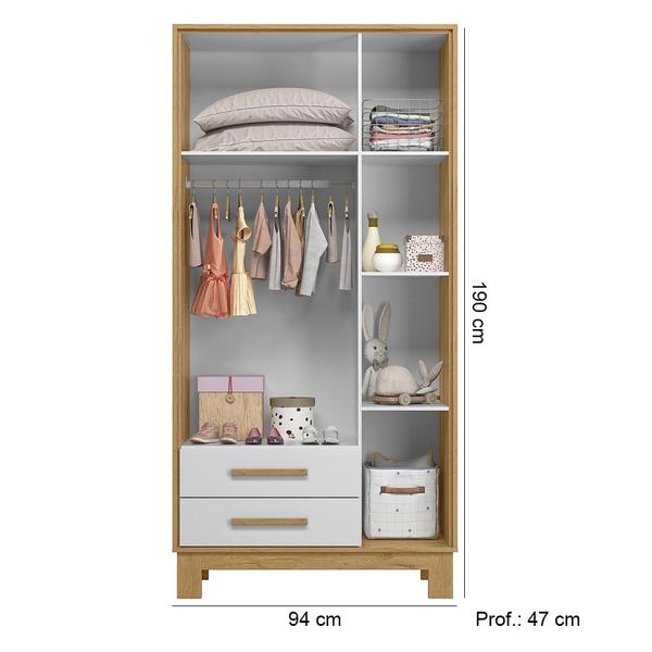 Quarto de Bebê Qencanto Slim com Roupeiro 4340 e Berço 4315 Qmovi Freijó Branco Acetinado + Colchão Ortobom Imagem de Quarto de Bebê Qencanto Slim com Roupeiro 4340 e Berço 4315 Qmovi Freijó Branco Acetinado + Colchão Ortobom