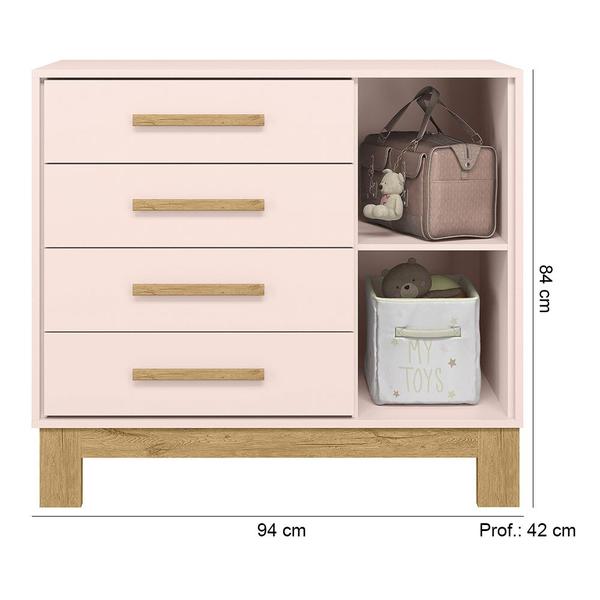 Quarto de Bebê Qencanto Slim Completo Qmovi Rosa Acetinado Imagem de Quarto de Bebê Qencanto Slim Completo Qmovi Rosa Acetinado