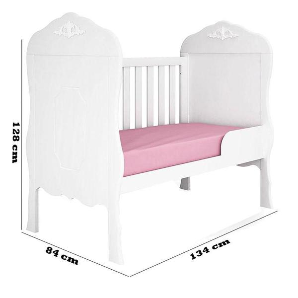 Imagem de Quarto de Bebê Realeza e Cômoda 1 Porta Branco Acetinado com Colchão Gazin  Canaã 