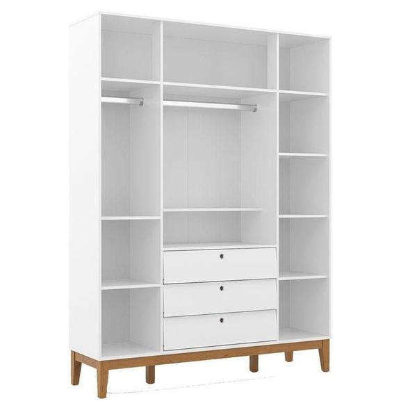 Imagem de Quarto De Bebe Unique 4 Portas Com Cômoda 6 Gavetas Branco Soft Eco Wood E Colchão Ortobom - Matic