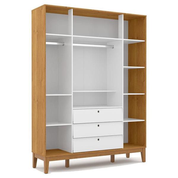 Imagem de Quarto de Bebe Unique 4 Portas com Cômoda 6 Gavetas Branco Soft Freijó Eco Wood - Matic