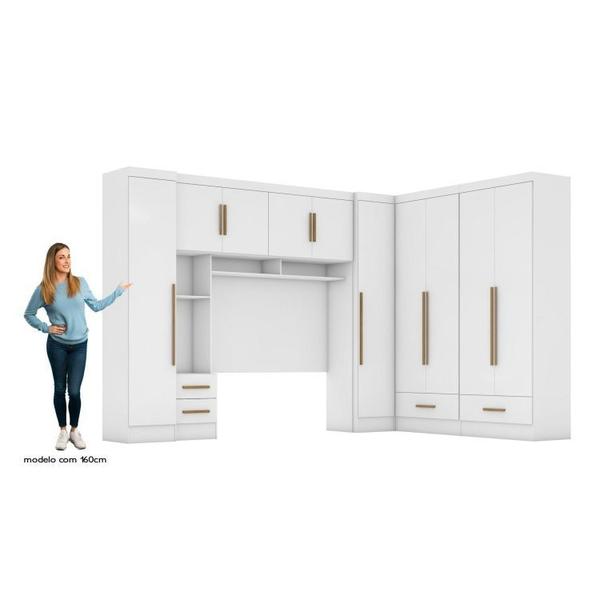 Imagem de Quarto de Casal Completo 5 Peças 6 Portas 4 Gavetas com Maleiro Smart Plus