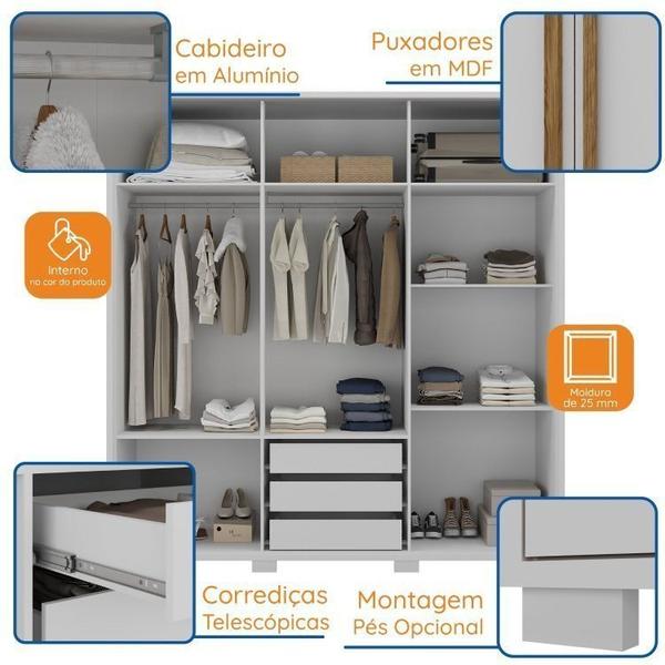 Imagem de Quarto de Casal Completo Guarda Roupa 6 Portas 3 Gavetas com Cômoda