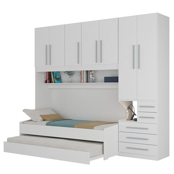 Imagem de Quarto de Solteiro sem as Camas com Guarda-Roupa 1326SD Branco