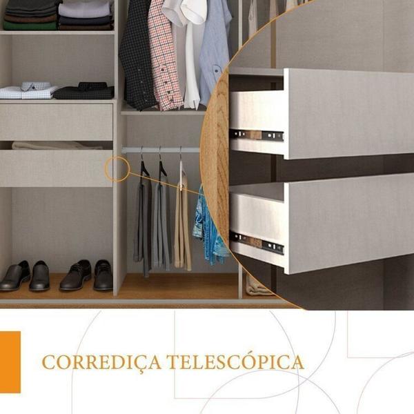 Imagem de Quarto Guarda-Roupa 2 Portas Cômoda 4 Gavetas 1 Porta 2 Mesas de Cabeceira 3 Gavetas Freijó/Off White