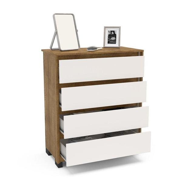 Quarto Guarda-Roupa 2 Portas Cômoda 4 Gavetas 2 Mesas de Cabeceira 2 Gavetas Freijó/Off White - Politorno Imagem de Quarto Guarda-Roupa 2 Portas Cômoda 4 Gavetas 2 Mesas de Cabeceira 2 Gavetas Freijó/Off White