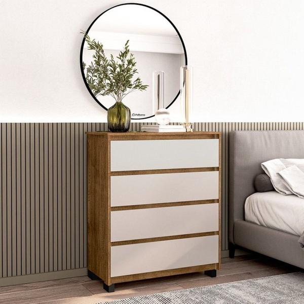Quarto Guarda-Roupa 2 Portas Cômoda 4 Gavetas 2 Mesas de Cabeceira 2 Gavetas Freijó/Off White - Politorno Imagem de Quarto Guarda-Roupa 2 Portas Cômoda 4 Gavetas 2 Mesas de Cabeceira 2 Gavetas Freijó/Off White