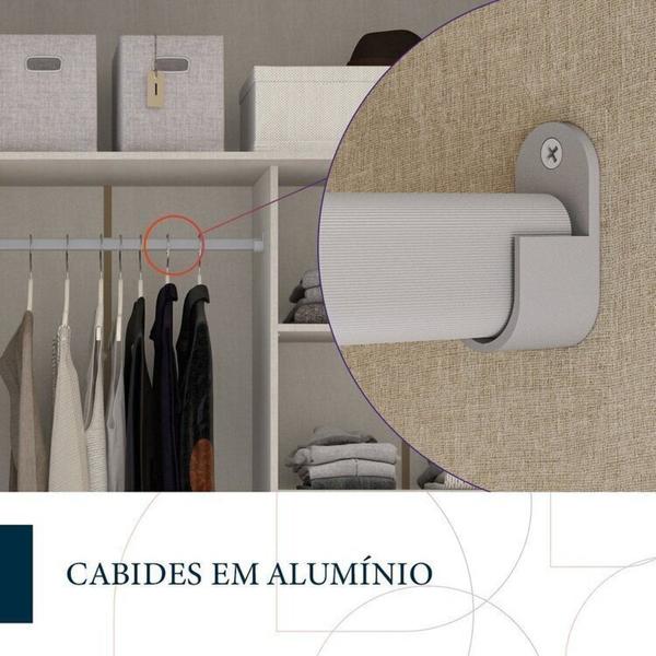 Imagem de Quarto Guarda-Roupa 3 Portas Cômoda 8 Gavetas Mesa de Cabeceira 3 Gavetas Branco