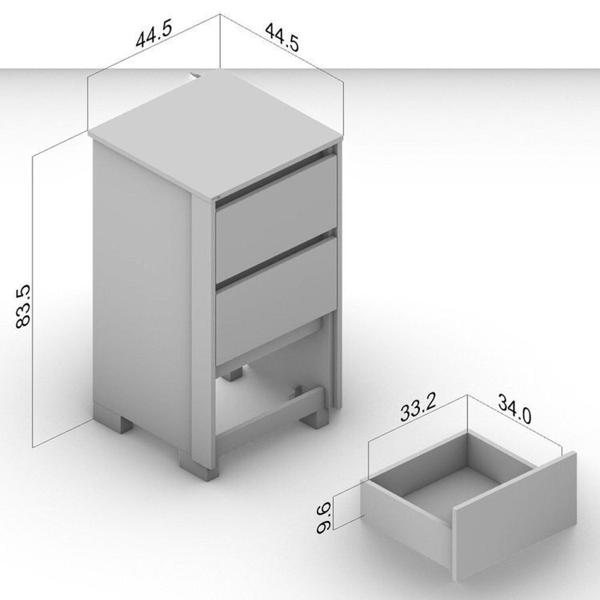 Imagem de Quarto Guarda-Roupa 3 Portas Cômoda 8 Gavetas Mesa de Cabeceira 3 Gavetas Branco