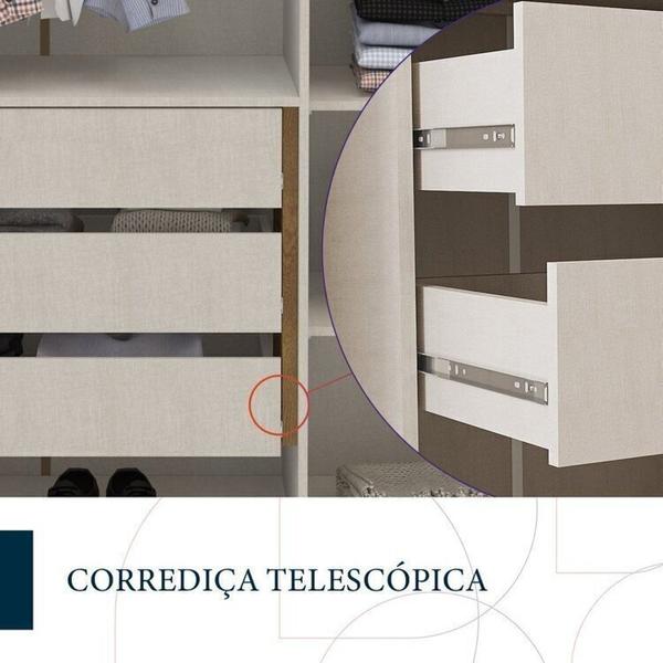 Imagem de Quarto Guarda-Roupa 3 Portas Cômoda 8 Gavetas Mesa de Cabeceira 3 Gavetas Freijó/Off White