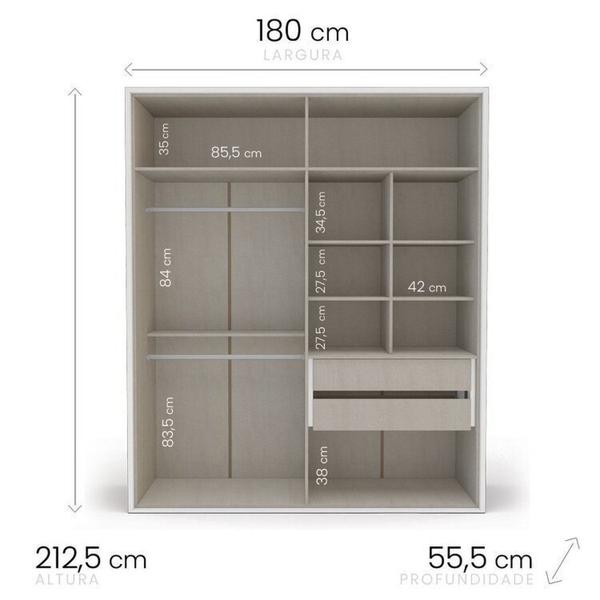 Imagem de Quarto Guarda-Roupa 4 Portas Cômoda 4 Gavetas 1 Porta Mesa de Cabeceira 3 Gavetas Branco