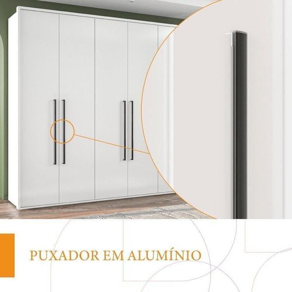 Imagem de Quarto Guarda-Roupa 6 Portas Cômoda 5 Gavetas 2 Mesas de Cabeceira 2 Gavetas Branco