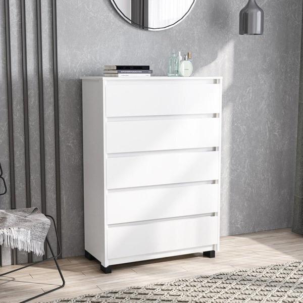 Imagem de Quarto Guarda Roupas 3 Portas Cômoda 5 Gavetas Branco