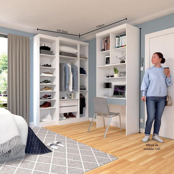 Imagem de Quarto Home Office com Guarda Roupas e Bancada de Estudos Alpes Luciane Móveis