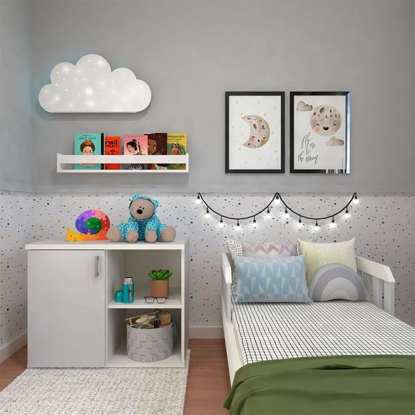 Imagem de Quarto Infantil Adoleta 1 PT Branco e Cinza Cristal