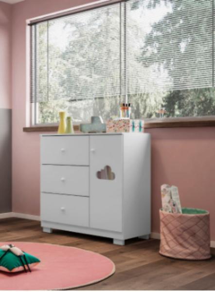 Imagem de Quarto Infantil Bebê Ane com Cômoda e Guarda Roupas Branco- Phoenix Baby